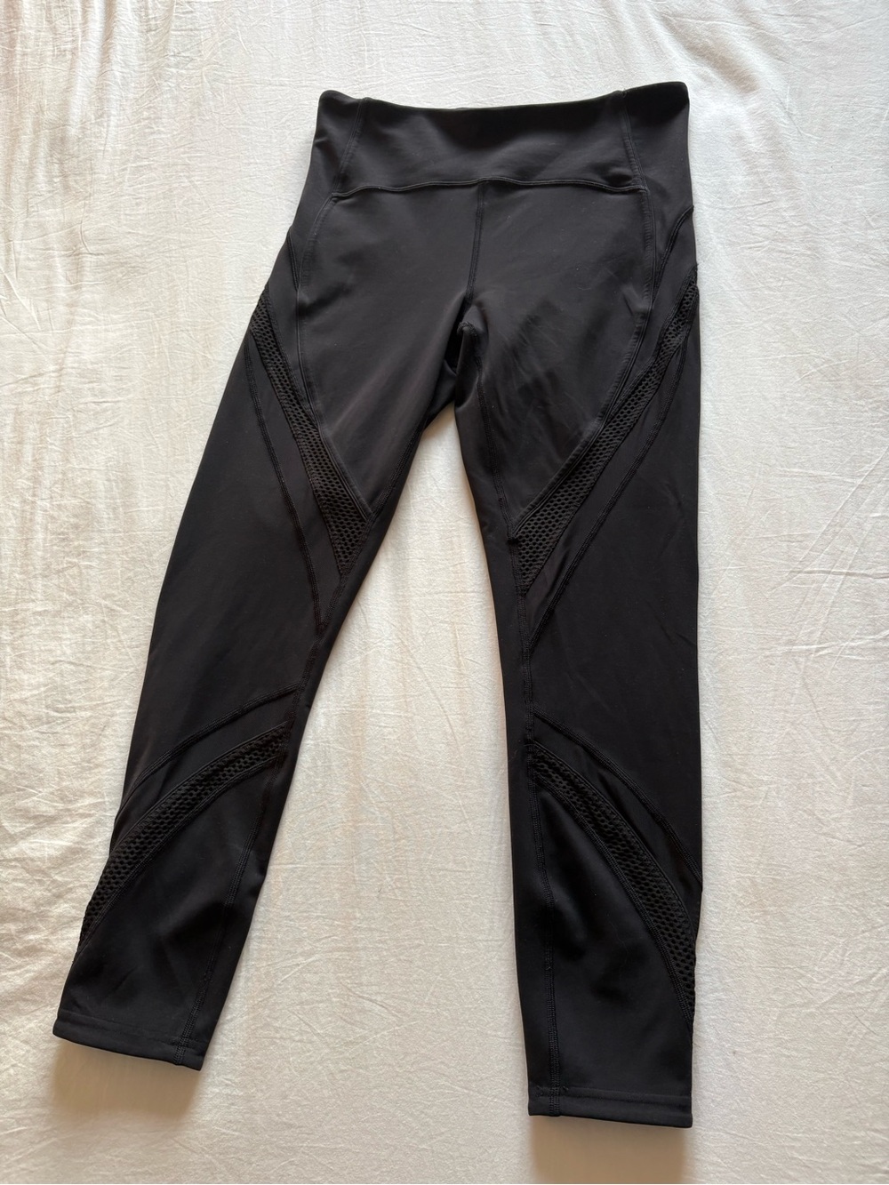 Lulu Lemon Athletica High Rise Black Mesh Leggings